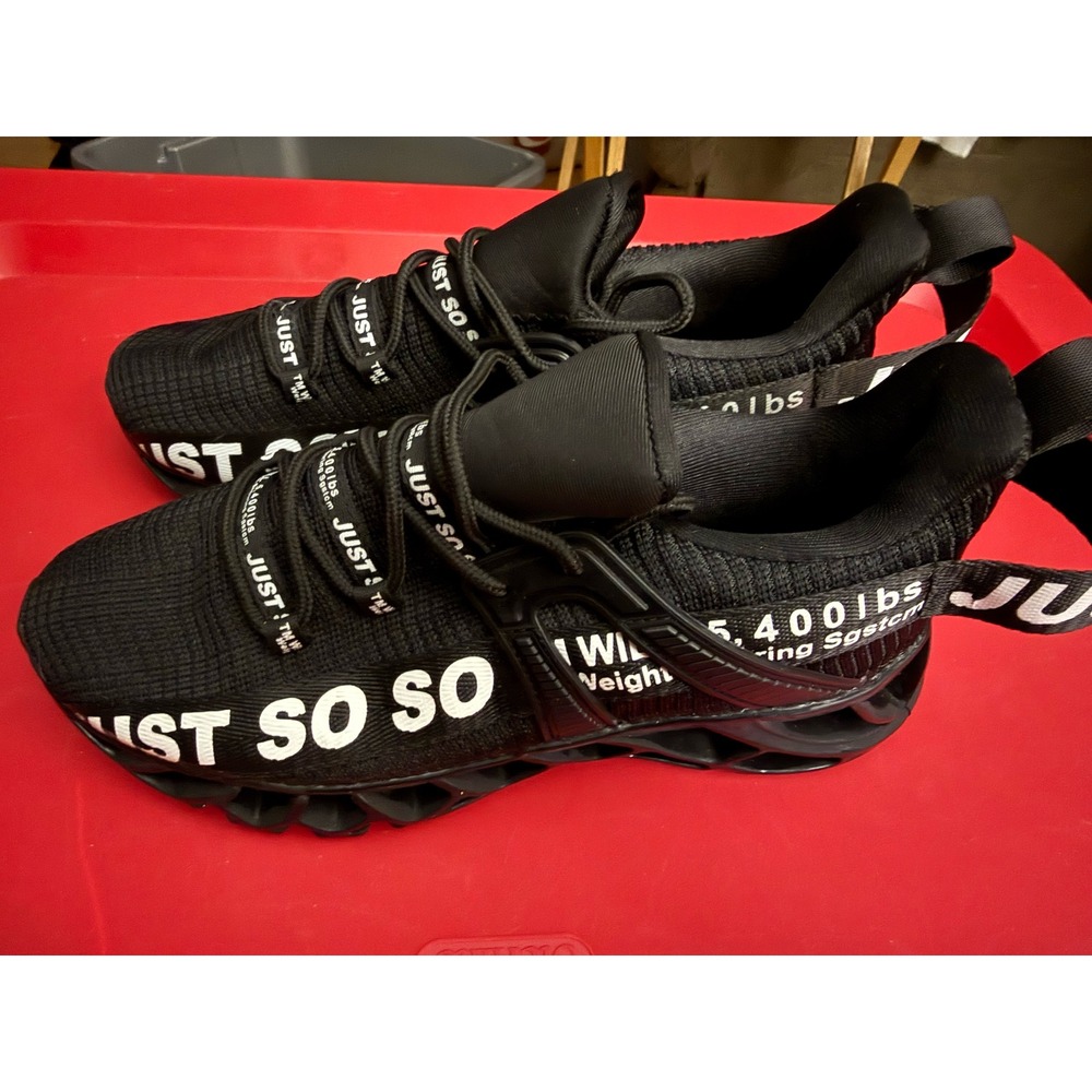 Just So So‎ Mens Running Shoes Black White Blade Non Slip Sneakers Size 40 EU